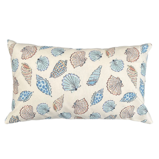 Funda Cojin Decorativo Diseño Caracoles Azul