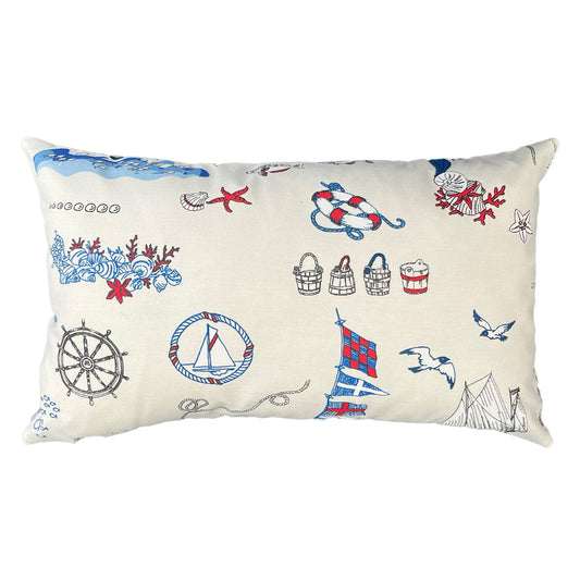 Funda Cojin Decorativo Diseño Marinero Azul