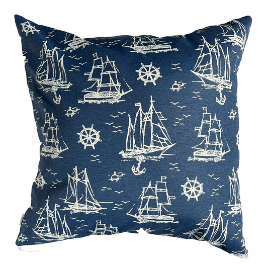 Funda Cojin Decorativo Diseño Barcos Azul