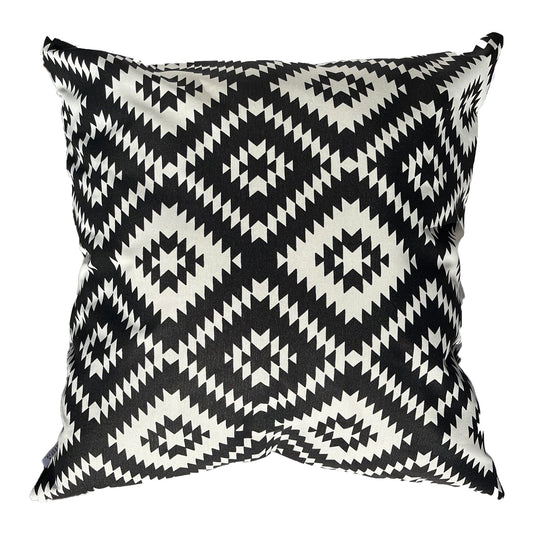 Funda Cojin Decorativo Diseño Rombos Negro