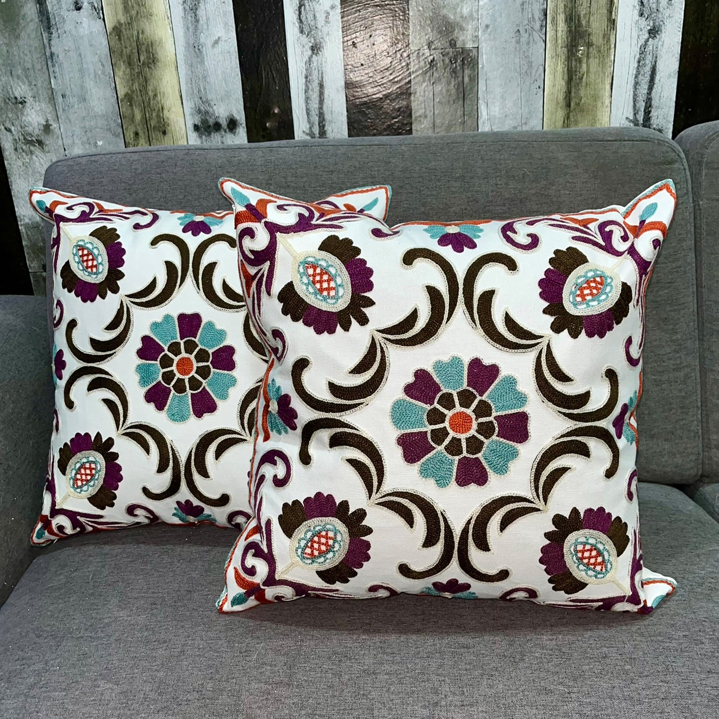 Funda Cojin Decorativo Diseño Jaipur Morado 45x45