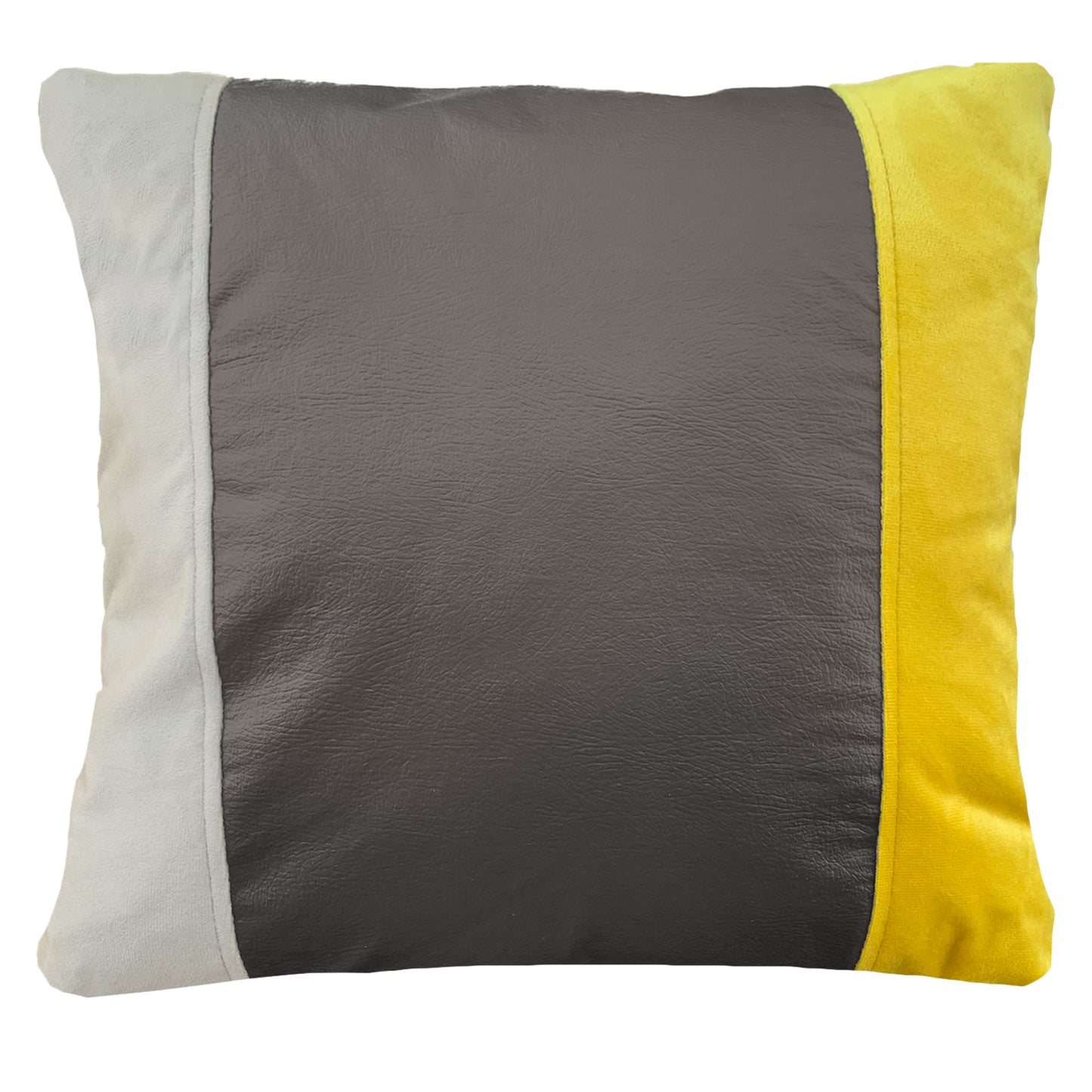 Funda Cojín Decorativo EcoCuero Cafe Beige Amarillo