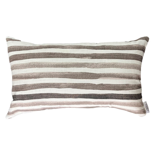 Funda Cojin Decorativo Diseño Lino Rayas Beige