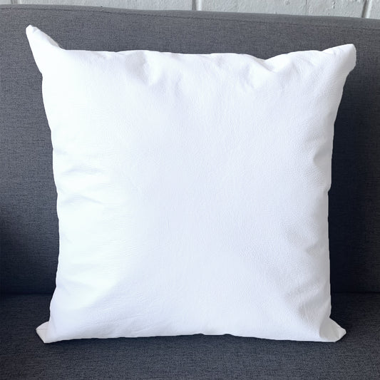 Funda Cojín Decorativo EcoCuero Blanco
