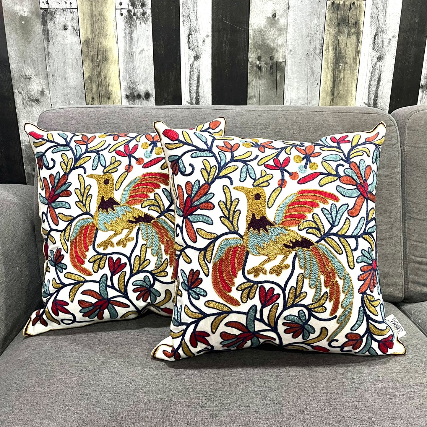 Funda Cojin Decorativo Diseño Papagayo Rojo