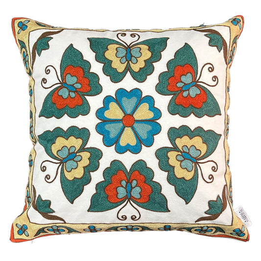 Funda Cojin Decorativo Diseño Mariposas Turquesa