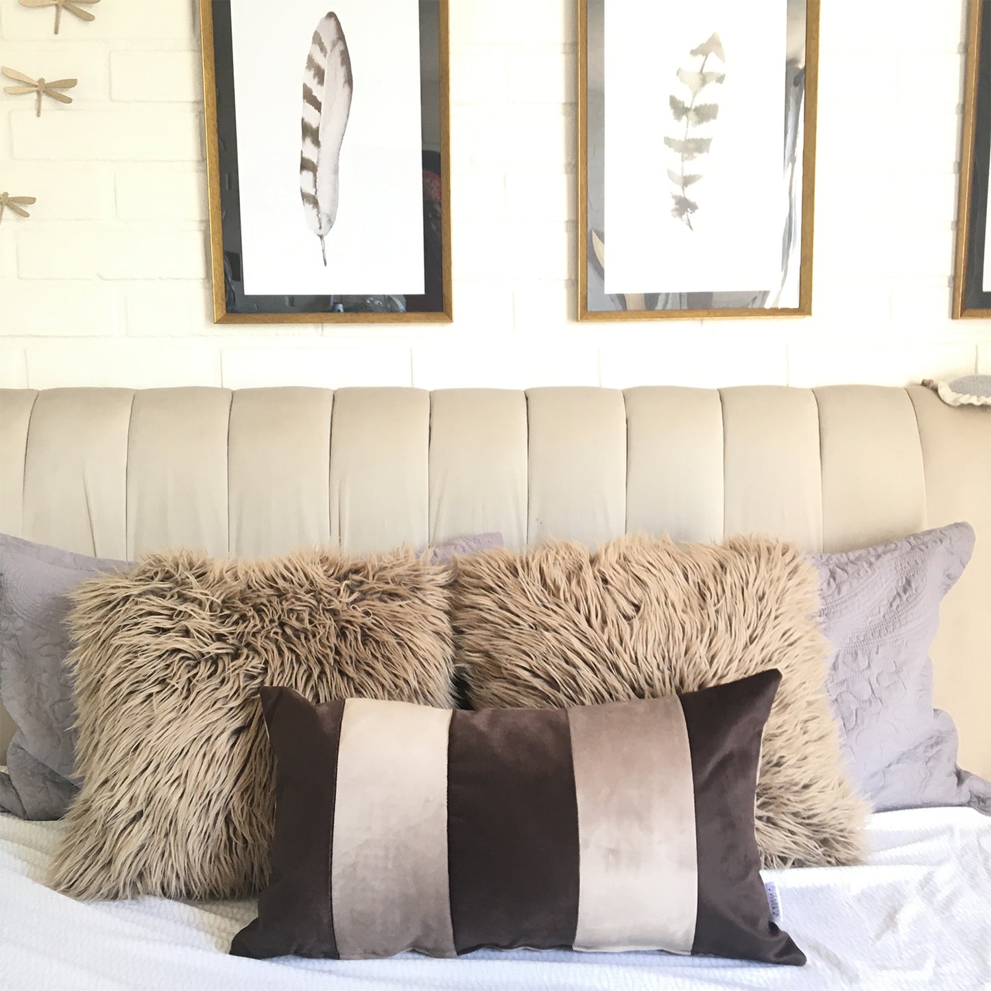 Funda Cojín Decorativo diseño Beige y Café