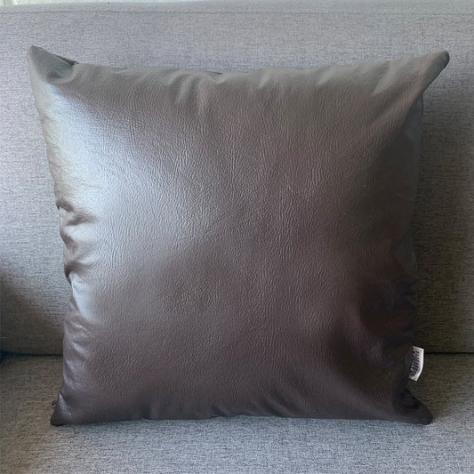 Funda Cojín Decorativo EcoCuero Café Oscuro