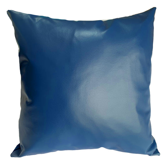 Funda Cojín Decorativo EcoCuero Azul