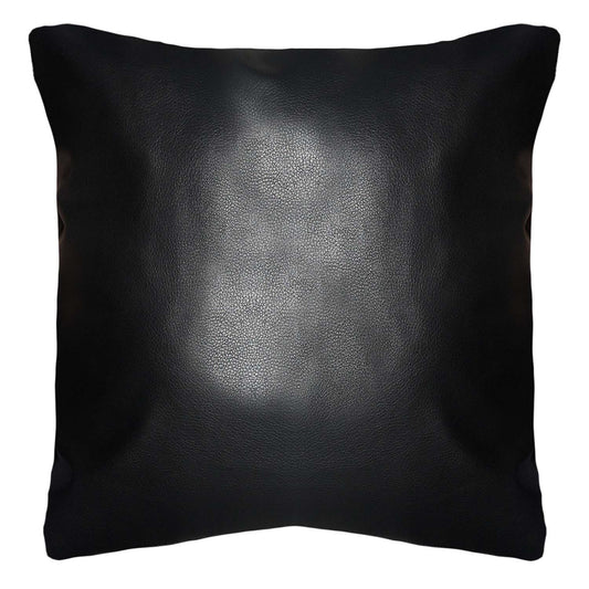 Funda Cojín Decorativo EcoCuero Negro