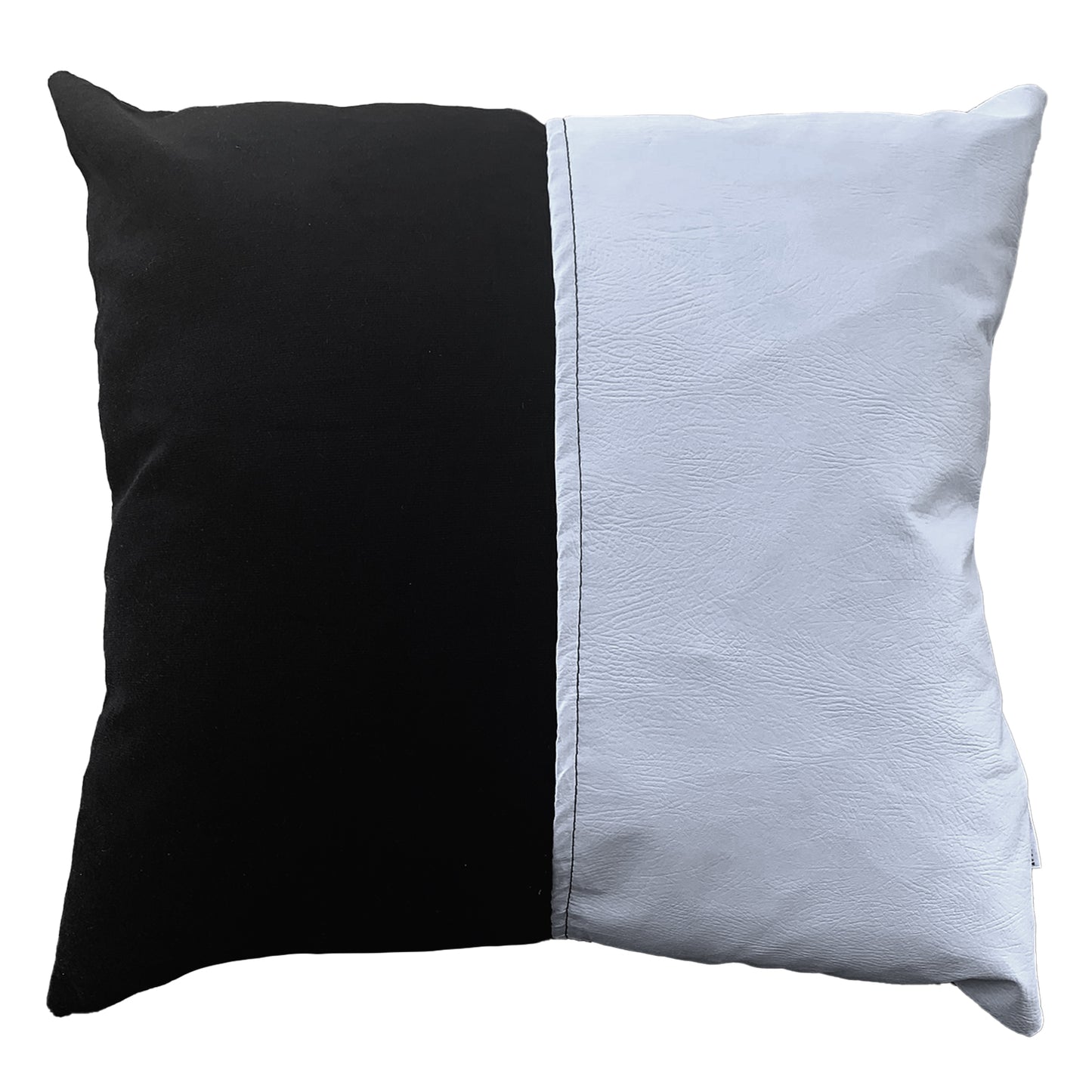 Funda Cojín Decorativo EcoCuero Blanco y Negro