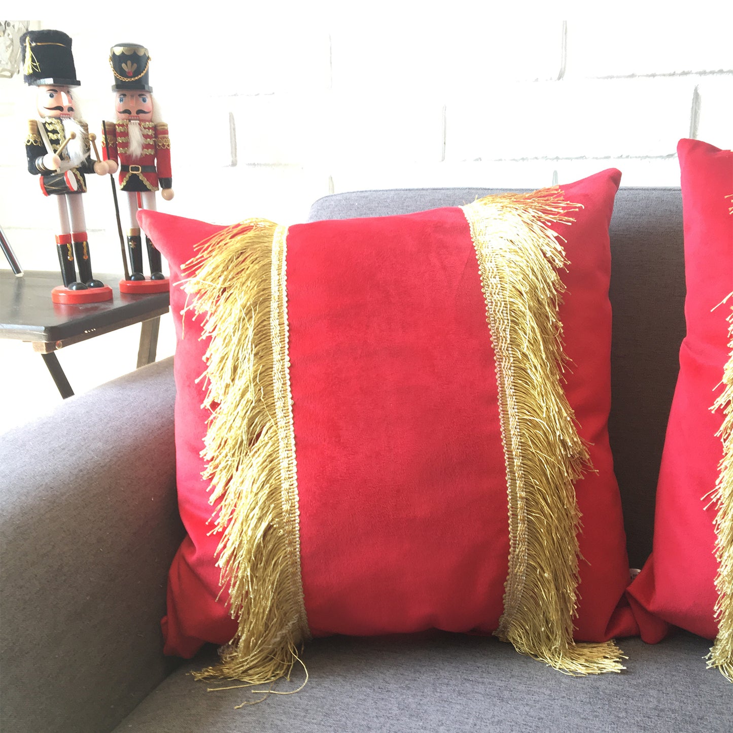 Funda Cojín Decorativo diseño Festivo Rojo