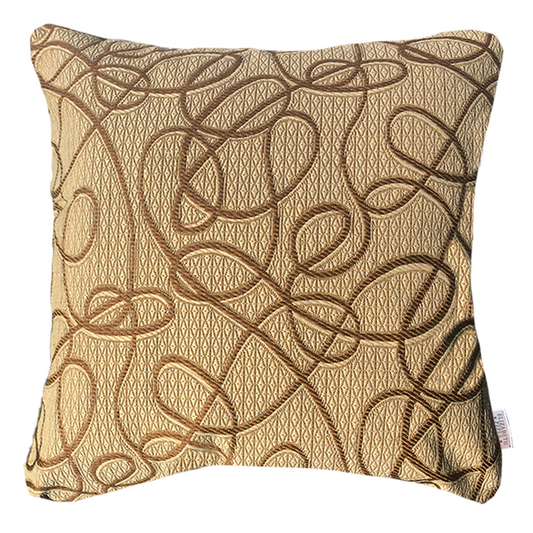 Funda Cojín Decorativo diseño Dorado con Café