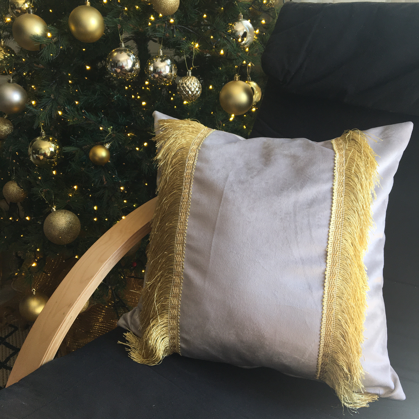 Funda Cojín Decorativo diseño Festivo Gris