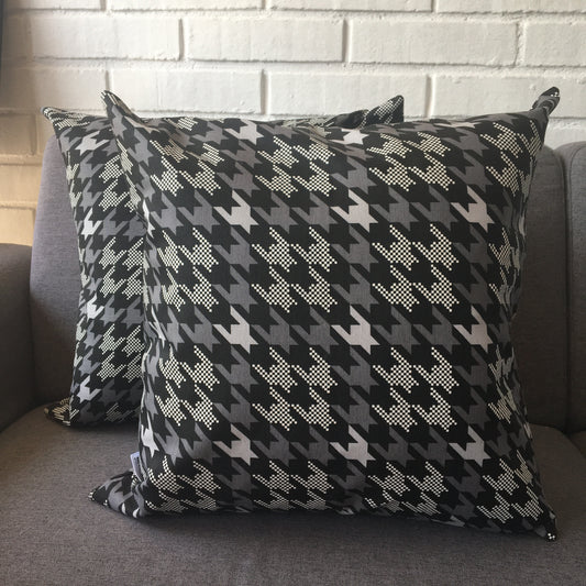 Funda Cojín Decorativo print Negro, Gris y Blanco