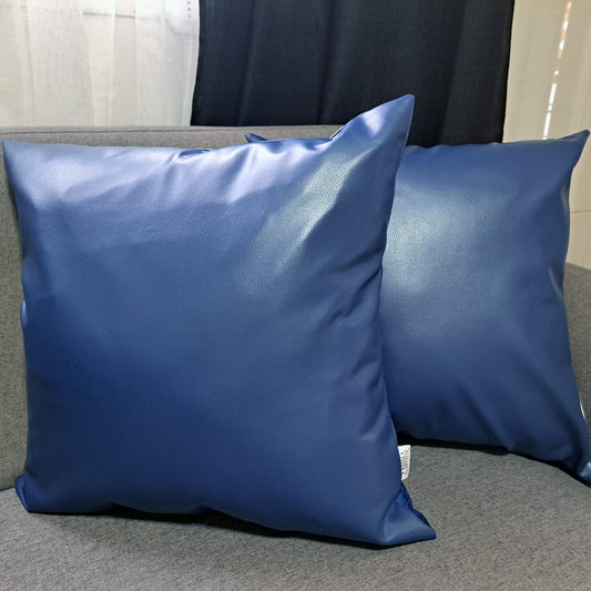 Funda Cojín Decorativo EcoCuero Azul