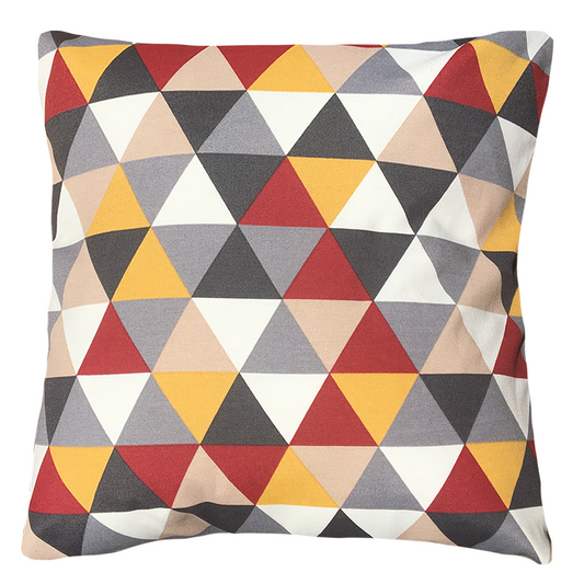 Funda Cojín Decorativo diseño Triangular Rojo y Amarillo