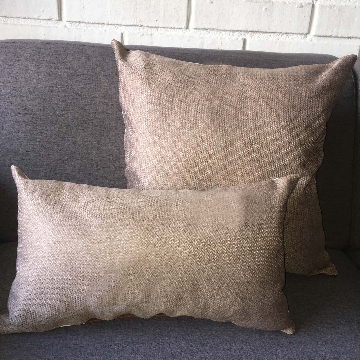 Funda Cojín Decorativo diseño Lino Beige Oscuro