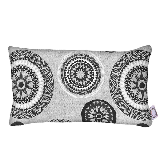 Funda Cojín Decorativo diseño Mandalas Blanco, Negro