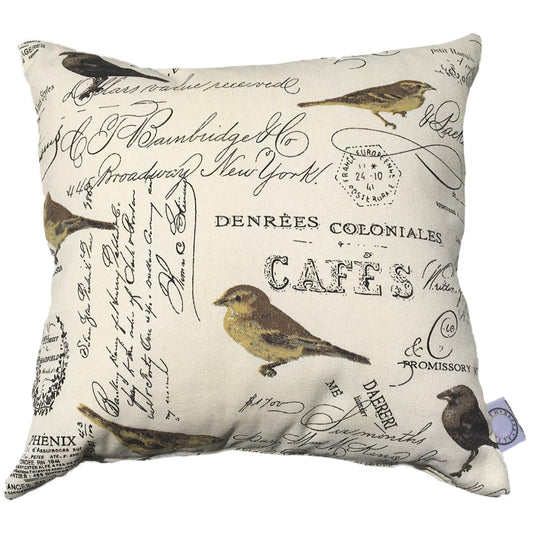 Funda para Cojín Decorativo Aves Crema