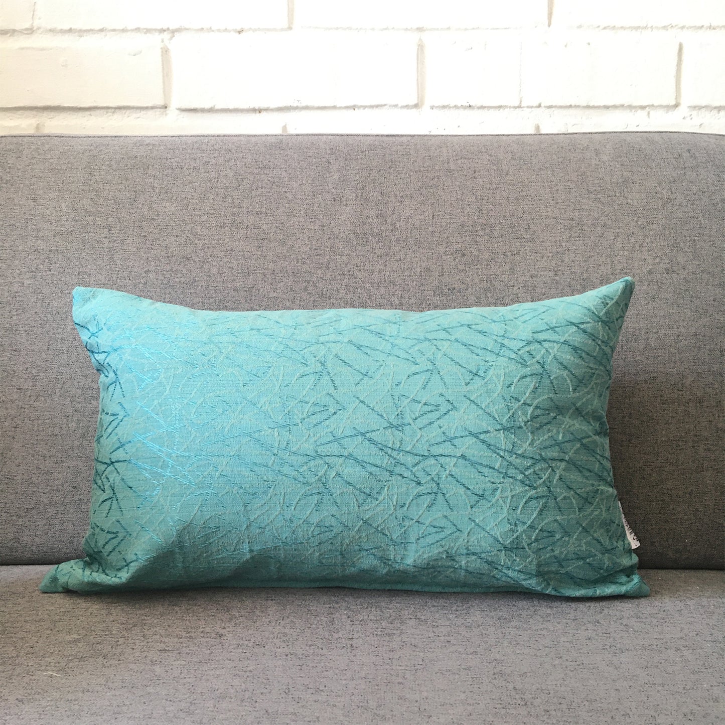 Funda para Cojín Decorativo Turquesa con Textura