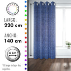 Set de Cortinas Hogar 2 Paños de 140 x 220 cm Azul