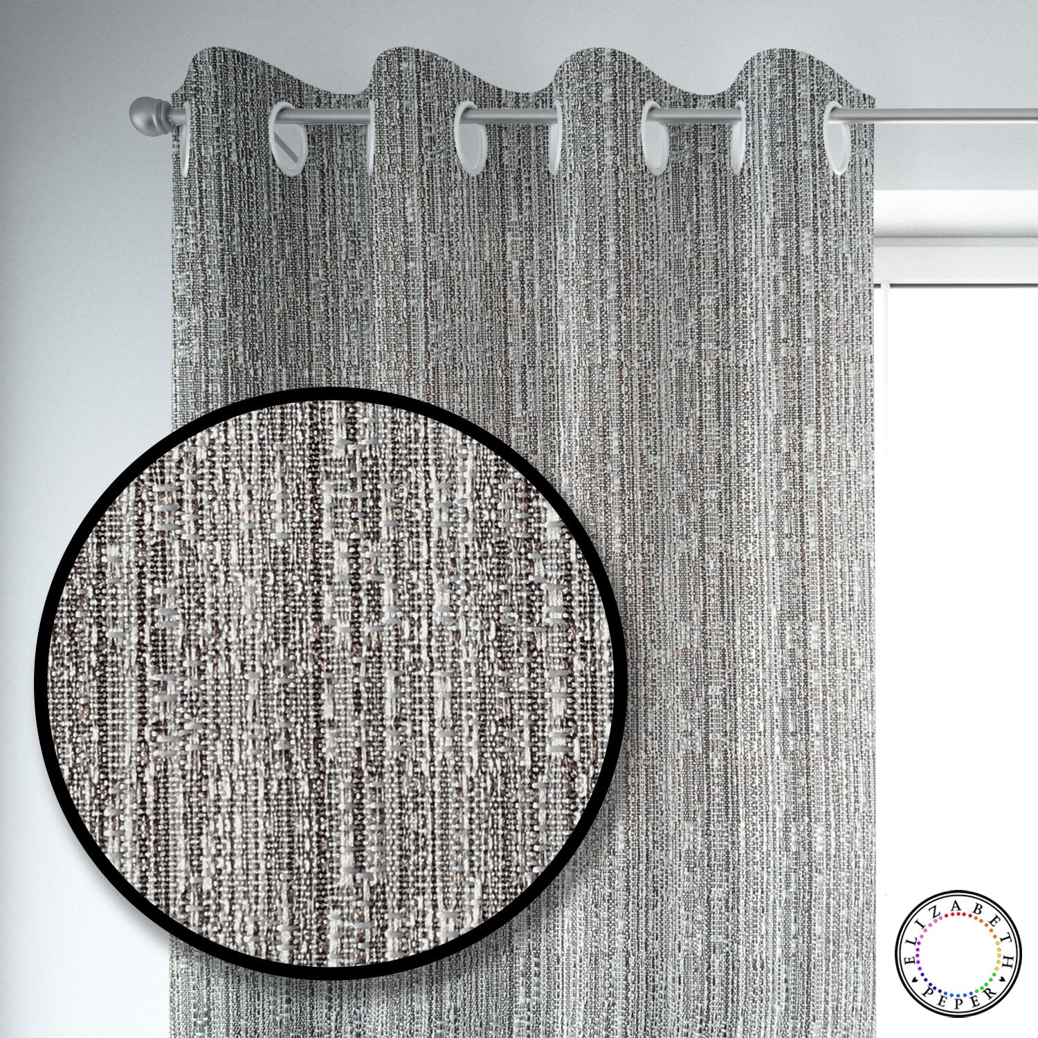 Set de Cortinas Hogar 2 Paños de 140 x 220 cm Gris