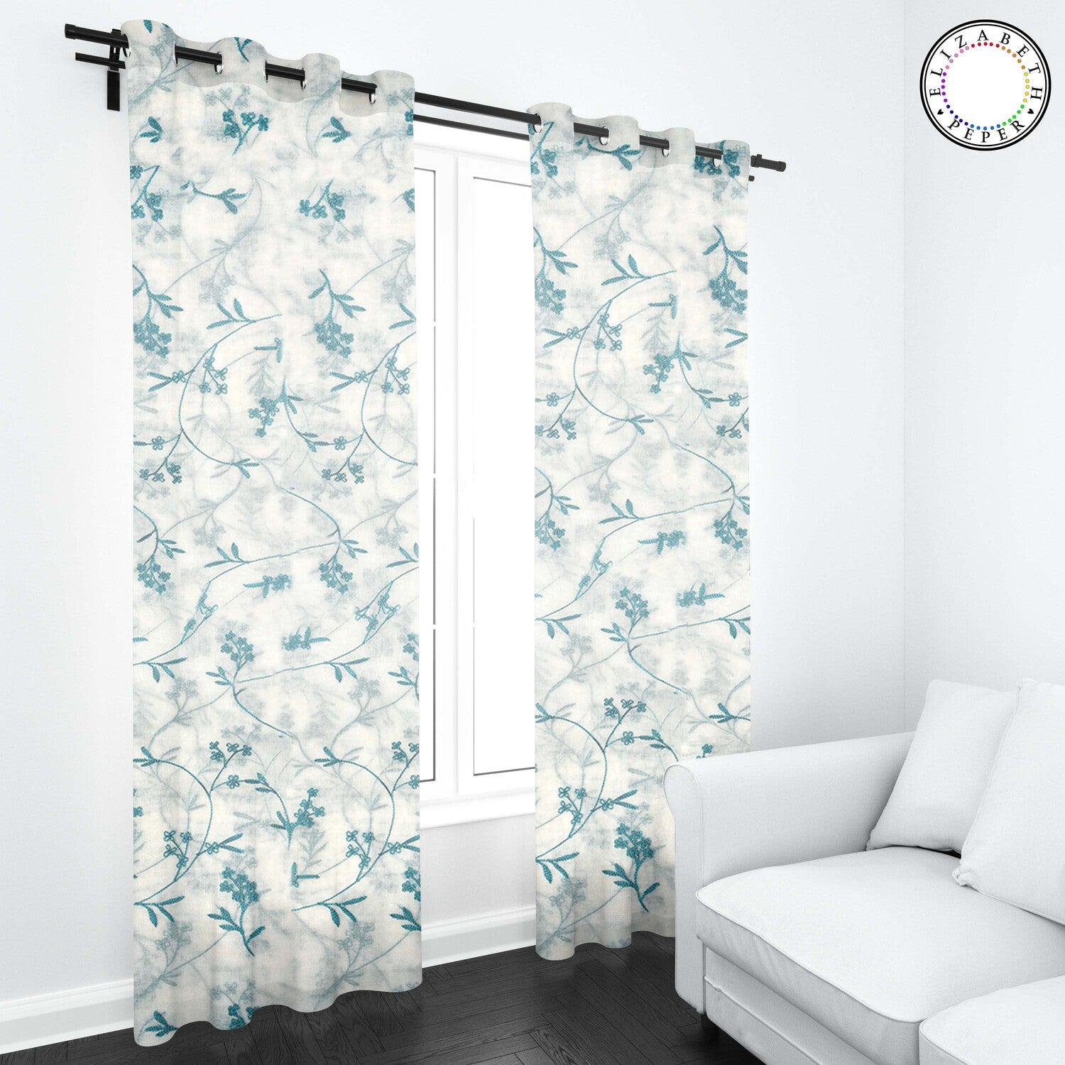Set de Cortinas Visillo 2 Paños de 140 x 220 cm Turquesa
