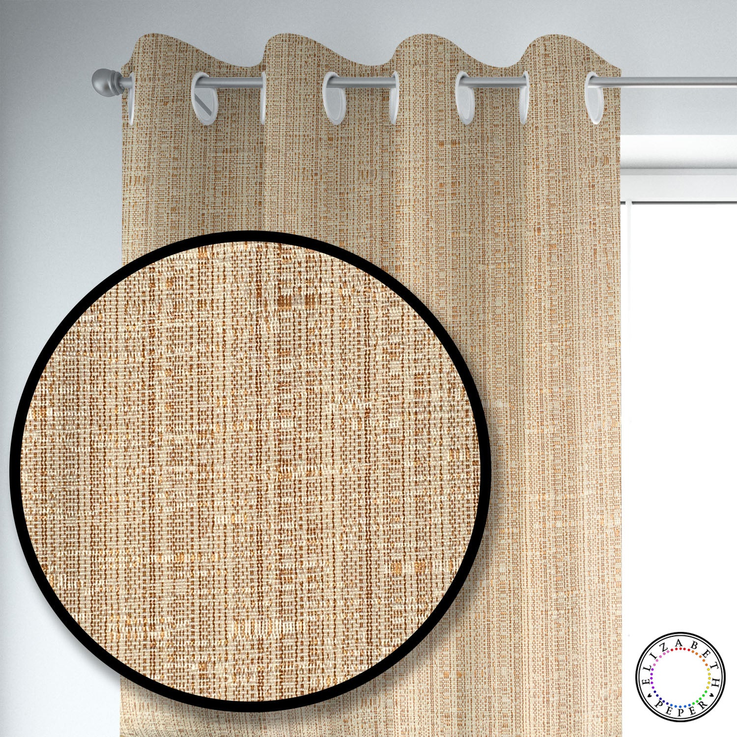 Set de Cortinas Hogar 2 Paños de 140 x 220 cm Beige