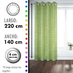 Set de Cortinas Hogar 2 Paños de 140 x 220 cm Verde