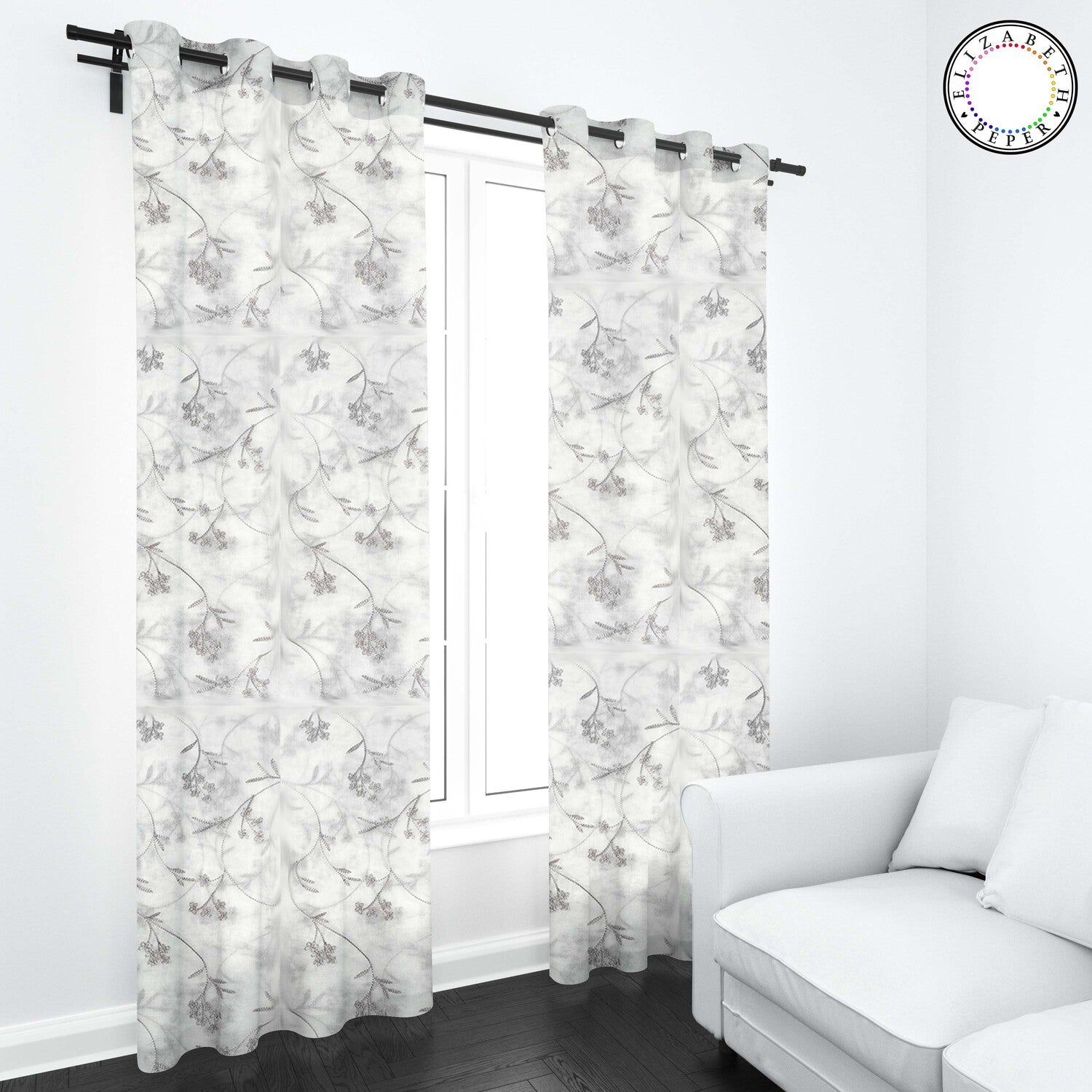Set de Cortinas Visillo 2 Paños de 140 x 220 cm Gris