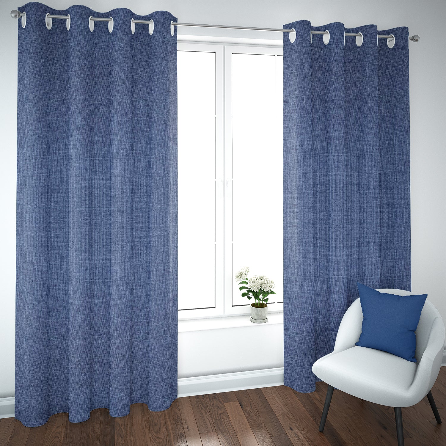 Set de Cortinas Blackout 2 Paños de 140 x 220 cm Azul