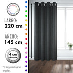 Set de Cortinas Textura Lino 2 Paños de 145 x 220 cm Negro