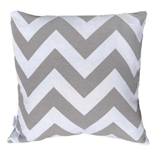 Funda Cojin Decorativo Diseño ZigZag Gris