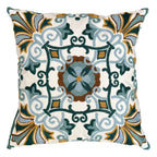 Funda Cojin Decorativo Diseño Azulejo Turquesa