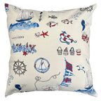 Funda Cojin Decorativo Diseño Marinero Azul