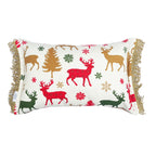 Funda Cojin Decorativo Diseño Renos Blanco