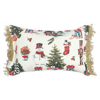 Funda Cojin Decorativo Diseño Navideño Blanco