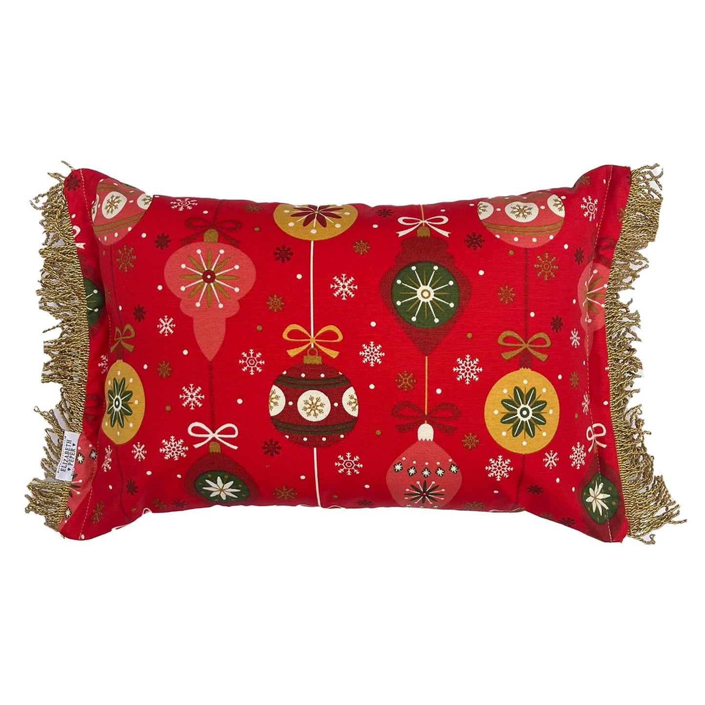 Funda Cojin Decorativo Diseño Festivo Rojo