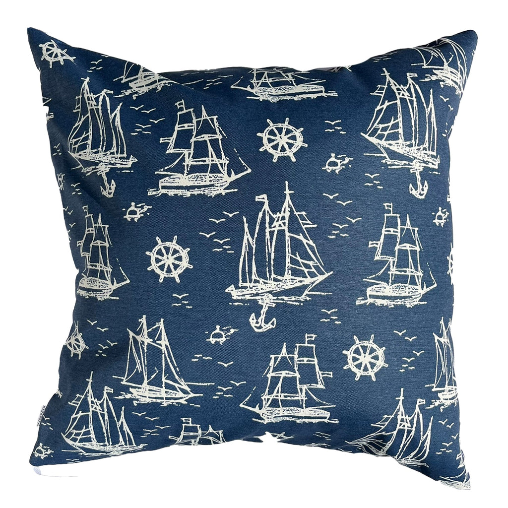Funda Cojin Decorativo Diseño Barcos Azul