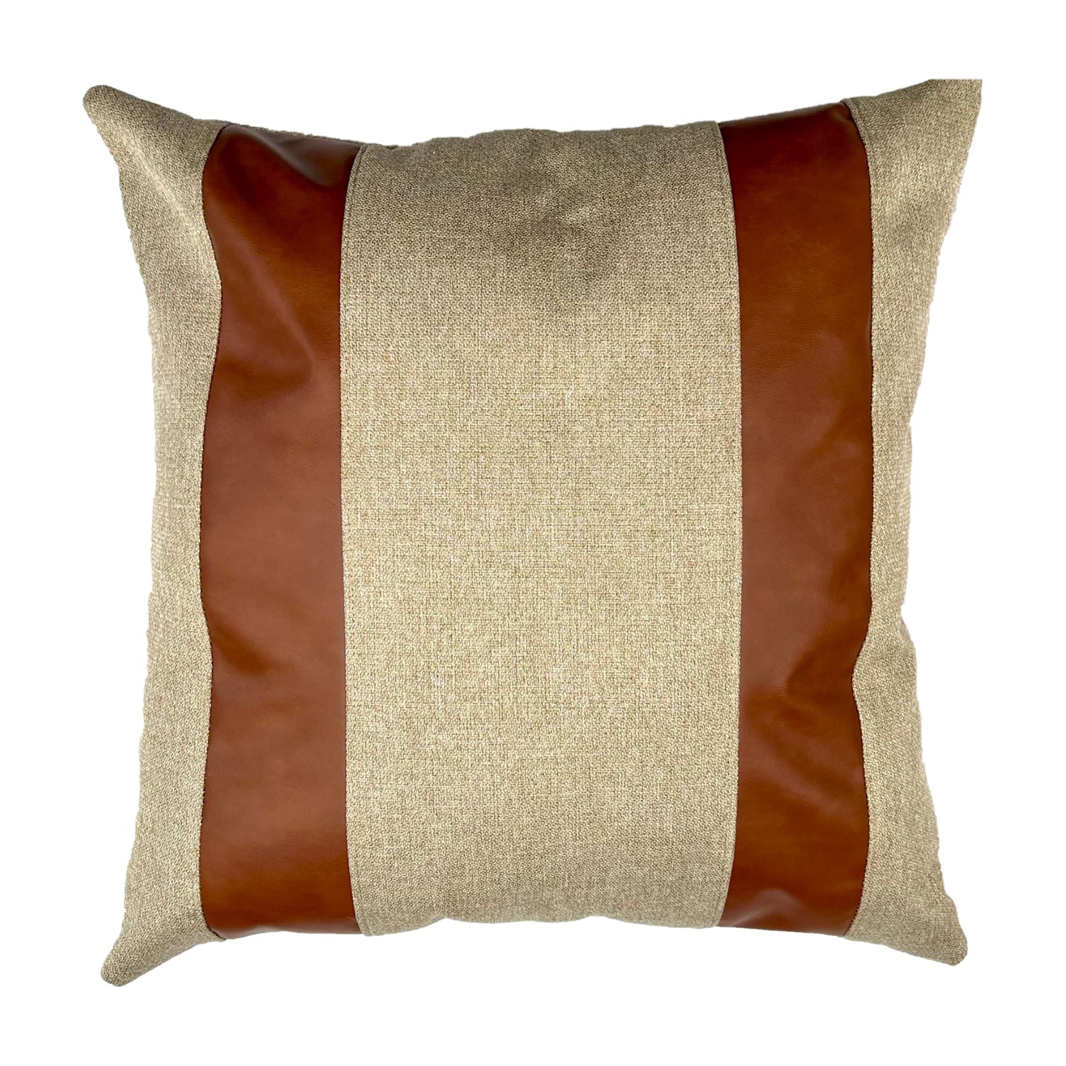 Funda Cojin Decorativo Diseño Lino Cafe Ecocuero