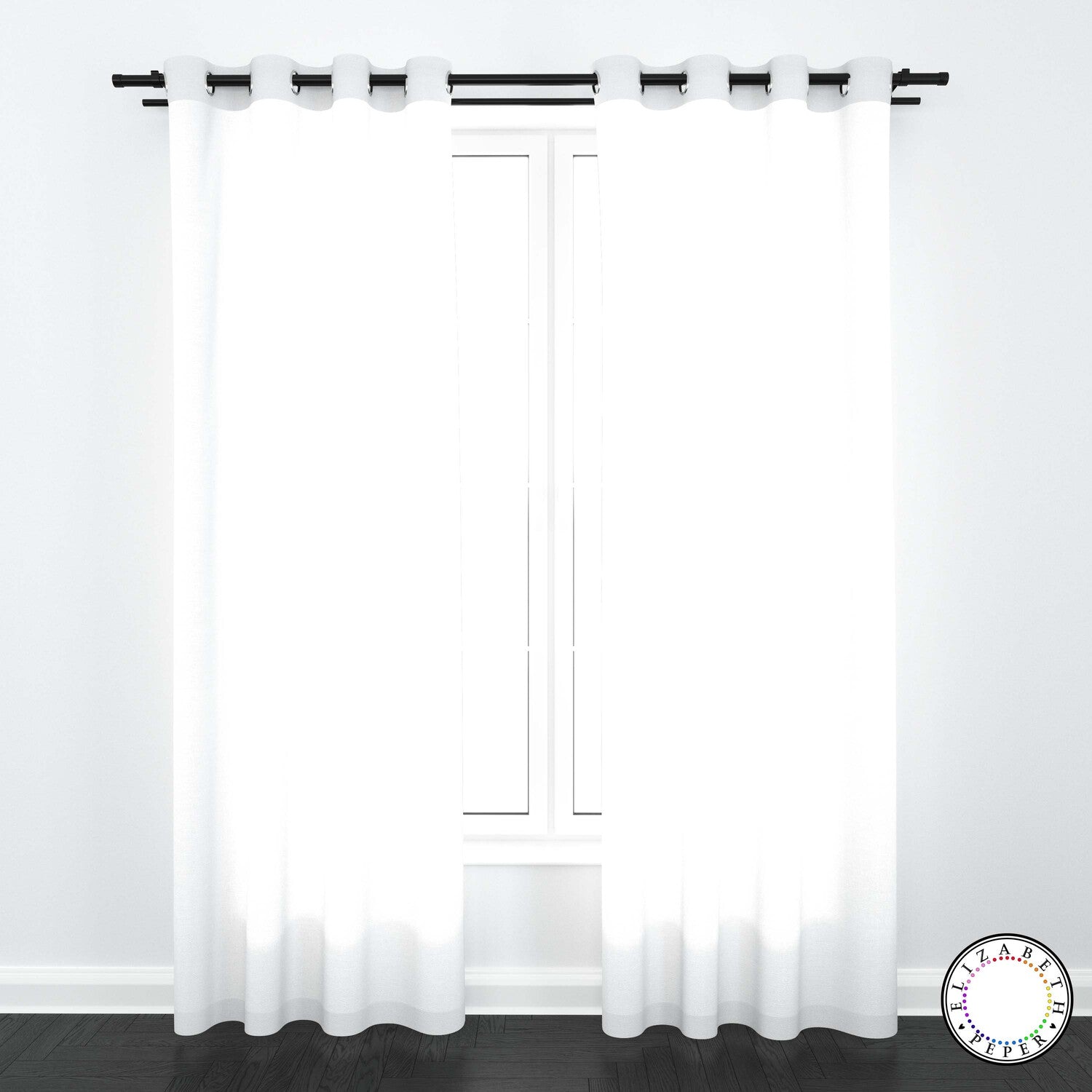 Set de Cortinas Visillo 2 Paños de 140 x 220 cm Blanco