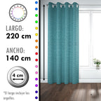 Set de Cortinas Blackout 2 Paños de 140 x 220 cm Turquesa