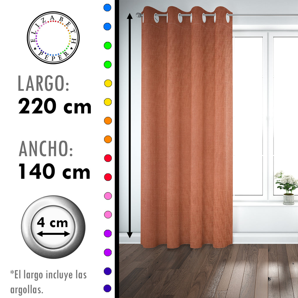 Set de Cortinas Blackout 2 Paños de 140 x 220 cm Naranja