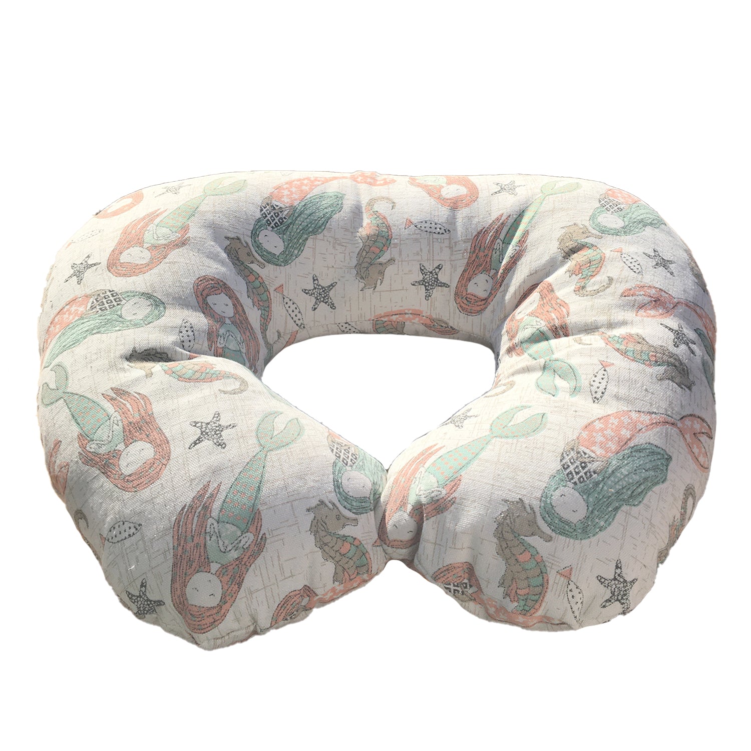 Cojin Para Embarazada Y Lactancia Diseño Beige Y Naranja