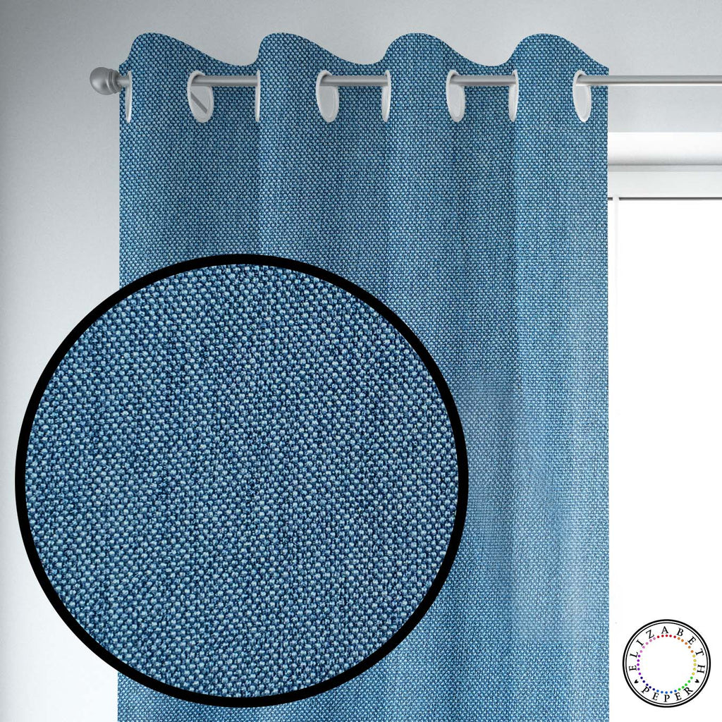 Set de Cortinas Textura Lino 2 Paños de 145 x 220 cm Azul