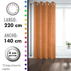 Set de Cortinas Hogar 2 Paños de 140 x 220 cm Naranja