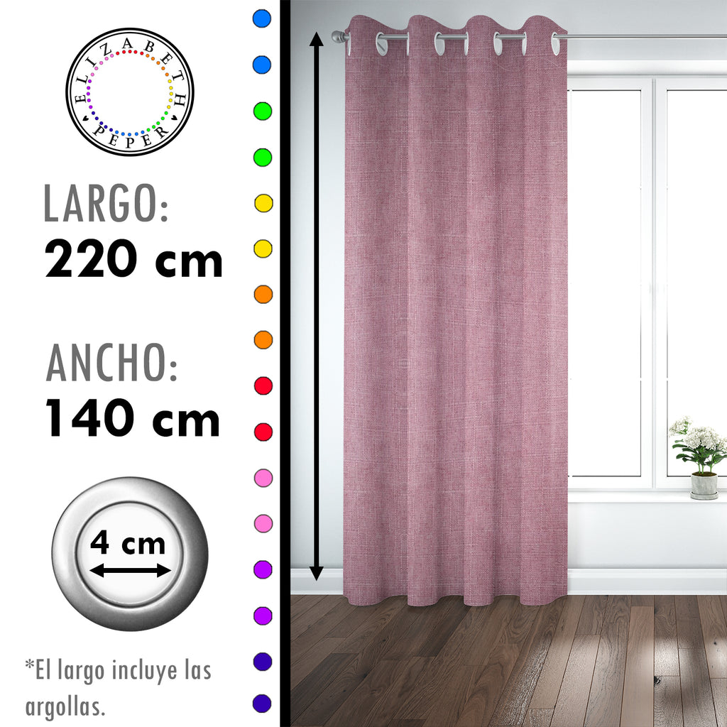 Set de Cortinas Blackout 2 Paños de 140 x 220 cm Rosa