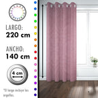 Set de Cortinas Blackout 2 Paños de 140 x 220 cm Rosa