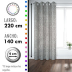 Set de Cortinas Hogar 2 Paños de 140 x 220 cm Gris